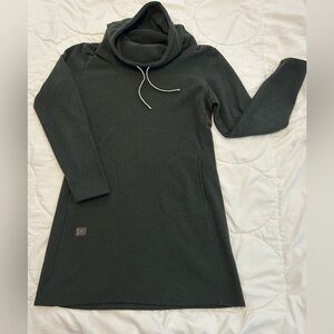 Women’s DESO Supply Title Nine Cowl Neck Fleece Dress Large Dark Green